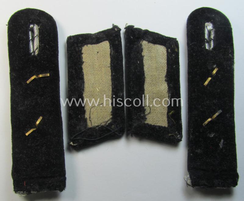 Attractive - and fully matching! - 4-pieced grouping comprising of a pair of RAD (ie. 'Reichsarbeitsdienst') officers'-type shoulderboards and dito collar-tabs (being of the 2nd pattern) as was specifically intended for an: 'RAD-Oberstfeldmeister...