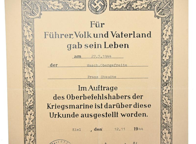 German KM Death Certificate