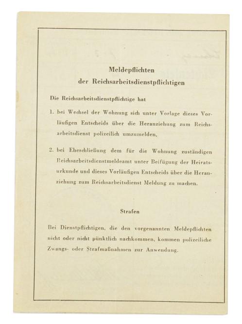 German RAD-WJ Conscript Message
