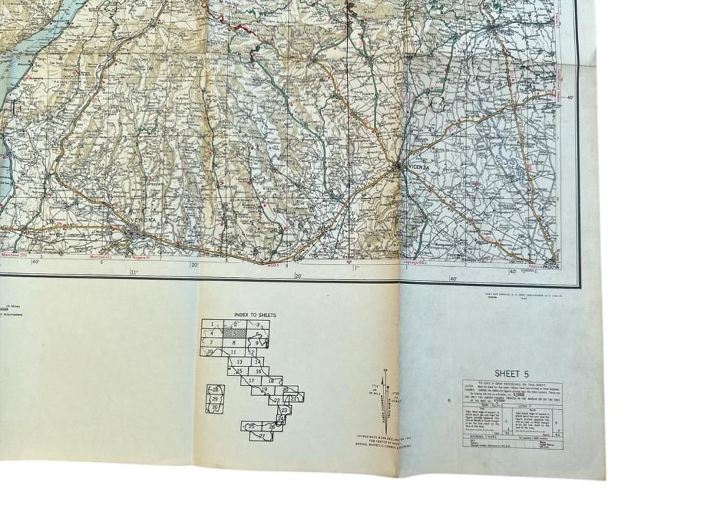 US WWII Road Map for the Italian Campaign ( Sheet nr 5 )