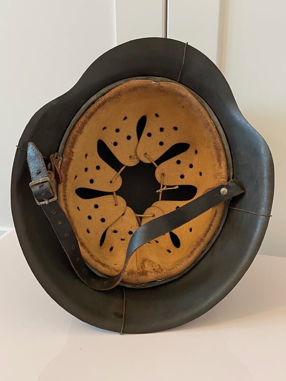 WWII GERMAN SD LUFTWAFFE M42 HELMET WITH WIRE CAMOUFLAGE FRAME.
