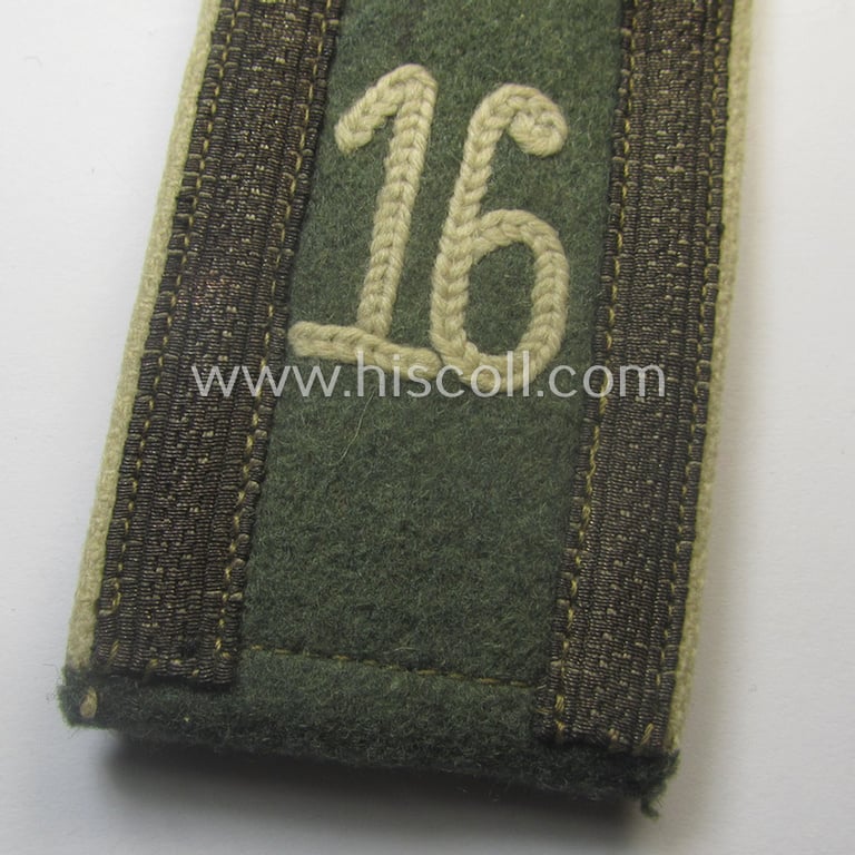 Single, early-period- (ie. 'Reichswehr'-era) WH (Heeres) 'cyphered' NCO-type shoulderstrap: 'Unteroffizier des Infanterie-Rgts. 16'
