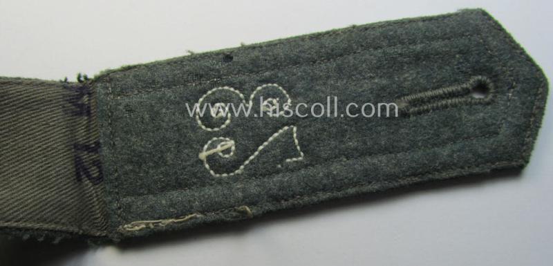 Single - and actually not that often seen! - WH (Heeres) NCO-type (ie. 'M36- o. M40'-pattern- and 'pointed styled') 'cyphered' shoulderstrap as was intended for usage by an: 'Unteroffizier des Infanterie-Rgts. 73'