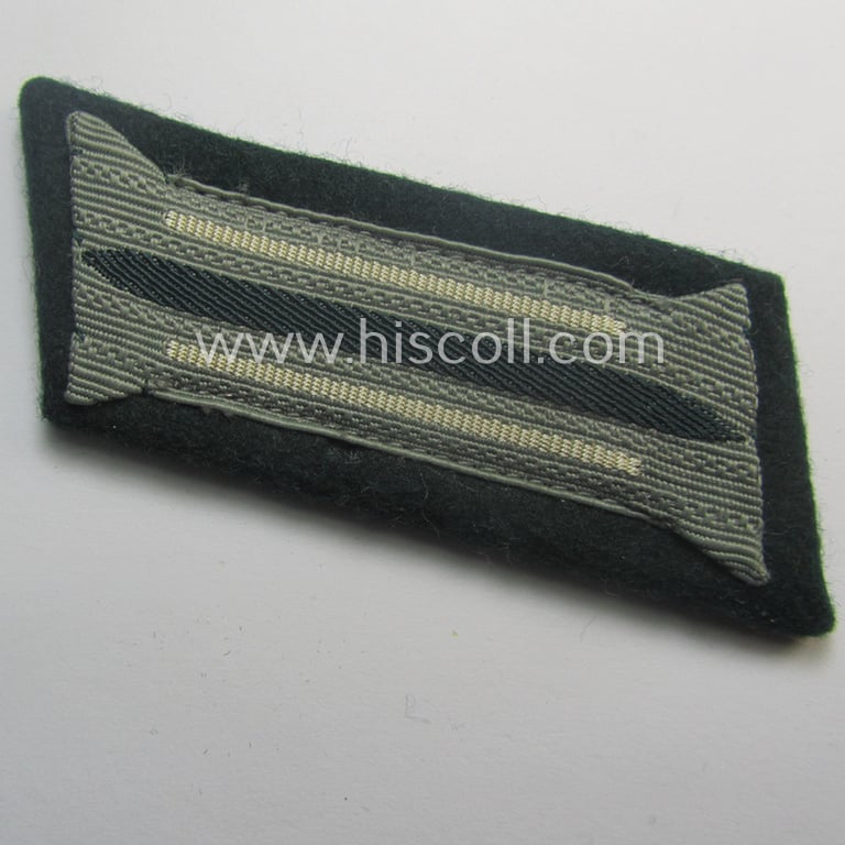 Fully matching pair of pre- (ie. early-war-) period WH (Heeres) 'M36' (ie. 'M40'-) type collar-patches (ie. 'Einheitskragenspiegel') as piped in white-coloured branchcolour as intended for usage by a: 'Soldat der Infanterie-Trpn.'