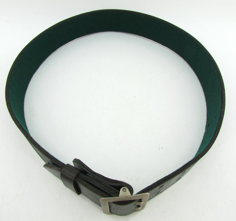 German Forestry Official’s Leather Belt with Double-Prong Buckle