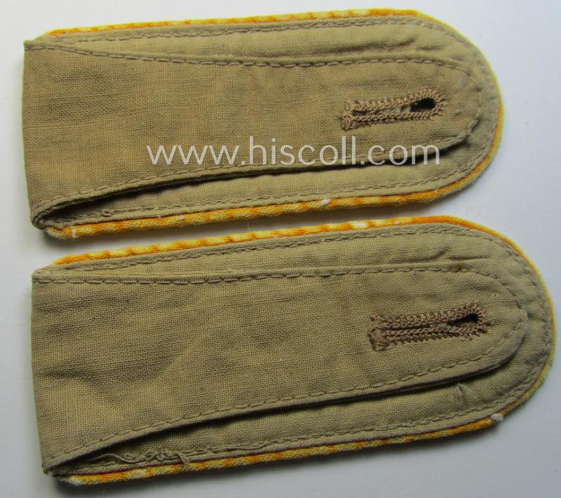 Pair of - truly used- and/or worn! - WH (Luftwaffe) 'tropical-styled' shoulderstraps (as was specifically for usage on the tropical-shirts ie. tunics) as was intended for usage by an: 'Uffz. der Flieger- o. Fallschirmjäger-Trpn.'