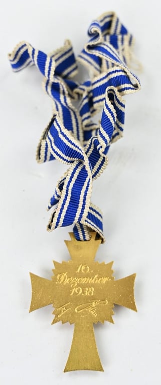 German Mother Cross in Gold with Case