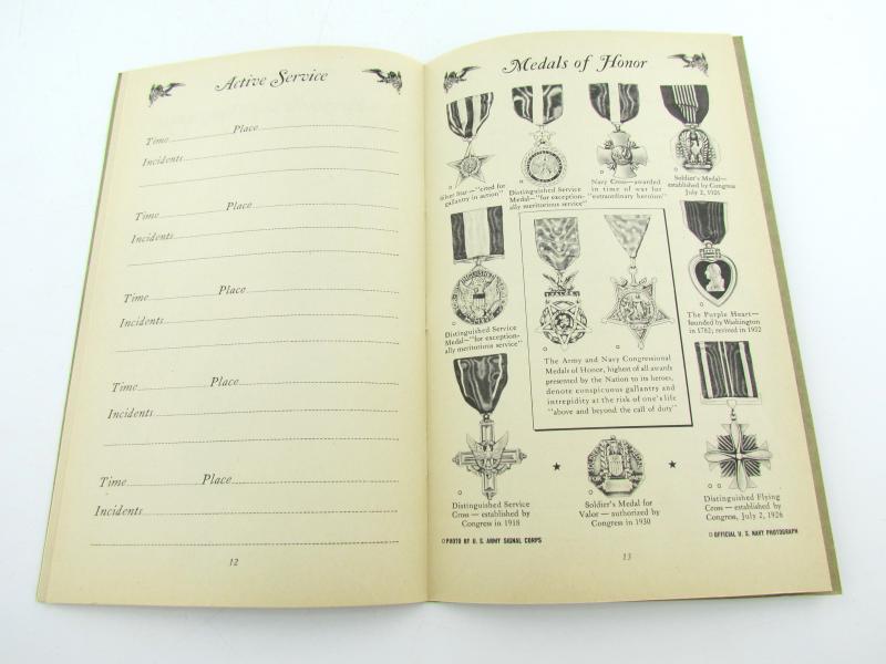 US WWII Service Record Book - Unissued