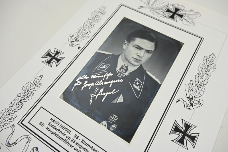 Signature of Waffen-SS KC Recipient 'Hans Siegel'