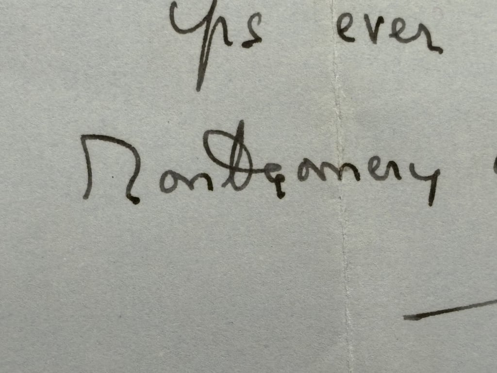 AUTHENTIC LETTERS FROM FIELD MARSHALL MONTGOMERY OF ALAMEIN TO GEN A.K.HAY, ECT.
