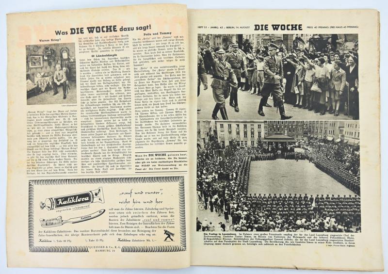 German Third Reich Magazine 'Die Woche' 1940