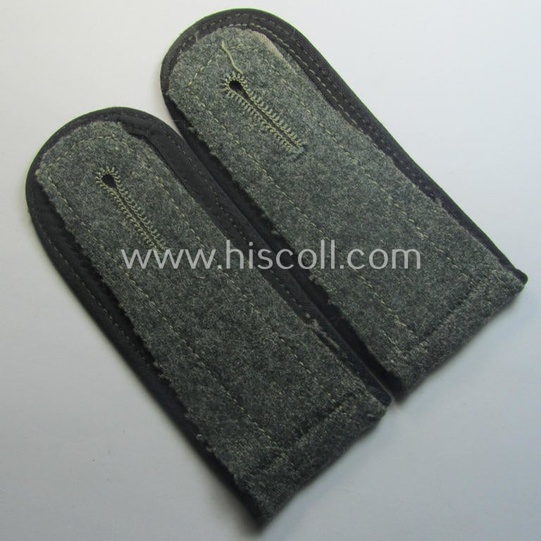 Typical later-war-period - and fully matching! - pair of so-called: 'M44'-pattern, simplified WH (Heeres) NCO-type shoulderstraps: 'Unteroffizier der Pionier-Trpn.'