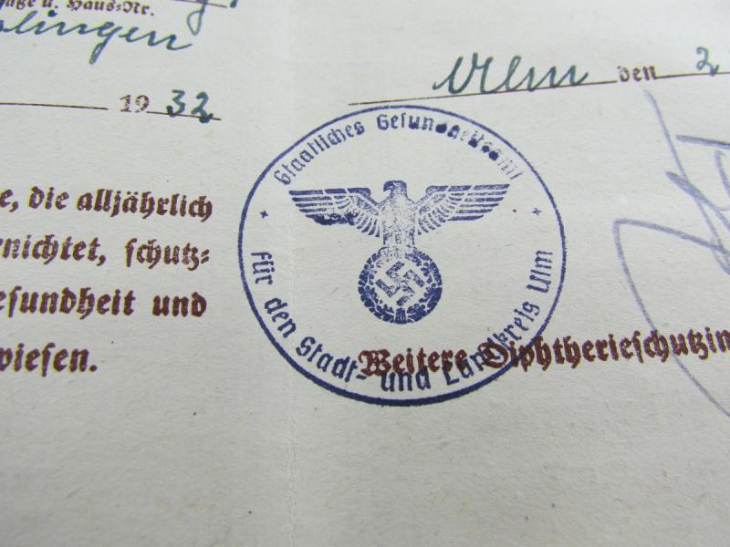 Diphtheria vaccination certificate by name