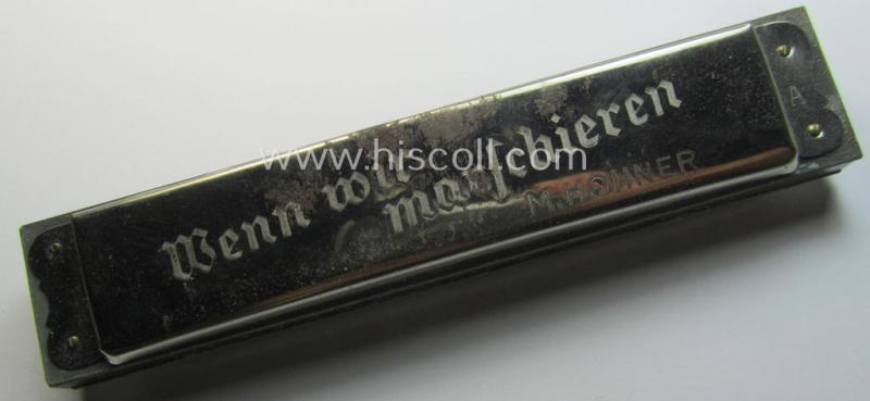 TR-era- (ie. 'Deutsche Wehrmacht'-) related harmonica entitled: 'Wenn wir Marschieren' that came stored in its original and/or carton-based box ie. etui