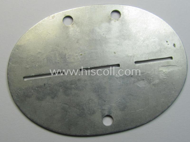 Attractive - and typical aluminium-based - WH (Heeres) ie. 'Nachrichten-Helferinnen'-related ID-disc (ie. 'Erkennungsmarke') bearing the stamped unit-designation that simply reads: 'He.Sch.für Nachr.Helf.'