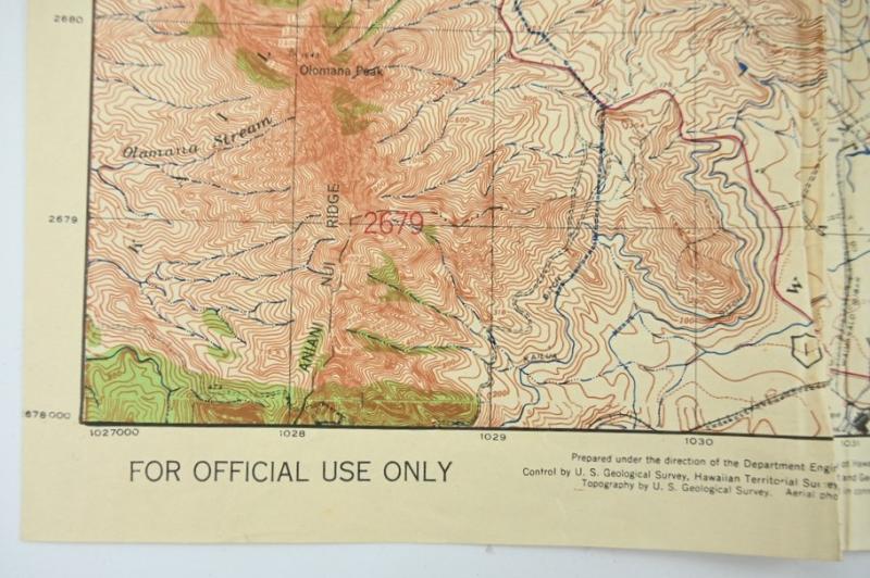USAFICPA WW2 Mapcard Hawaii