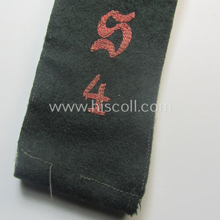 Single, early-period (ie. 'M36-pattern and/or pointed-styled), WH (Heeres) 'cyphered', EM-type shoulderstrap as was intended for a: 'Soldat des Panzer-Schützen-Rgts. 4'