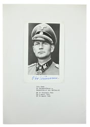 Postcard with Signature of Waffen-SS KC-OL&S Recipient 'Otto...