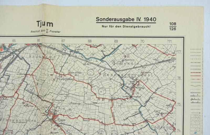 German Mapcard of 'Tjum' Holland