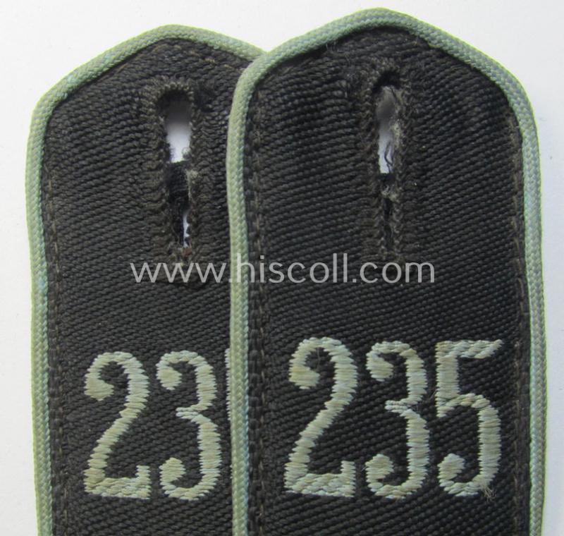 Attractive - and fully matching! - pair of so-called: 'Flieger-HJ' (ie. flight 'Hitlerjugend') shoulderstraps as was intended for usage by a: 'Hitlerjunge' who was attached to the: 'Bann 235' (235 = 'Duisburg o. Duisburg-Süd')