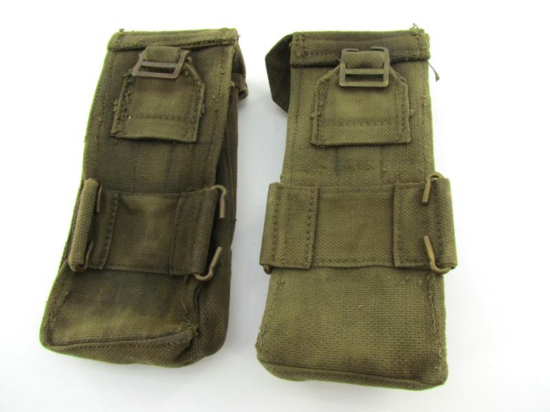 British WWII Basic Pouches ( Blancoed )