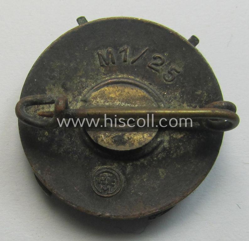 Nicely preserved - and just moderately used ie worn! - HJ ('Hitlerjugend') so-called: 'HJ-Schiessauszeichnung' (or: HJ shooting- ie. marksmans'-badge) being a nicely maker- (ie. 'RzM - M1/25'-) marked example