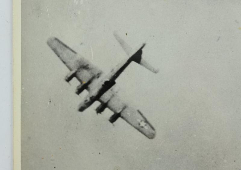 USAAF Press Photo 'Shot down B-17 Flying Fortress'