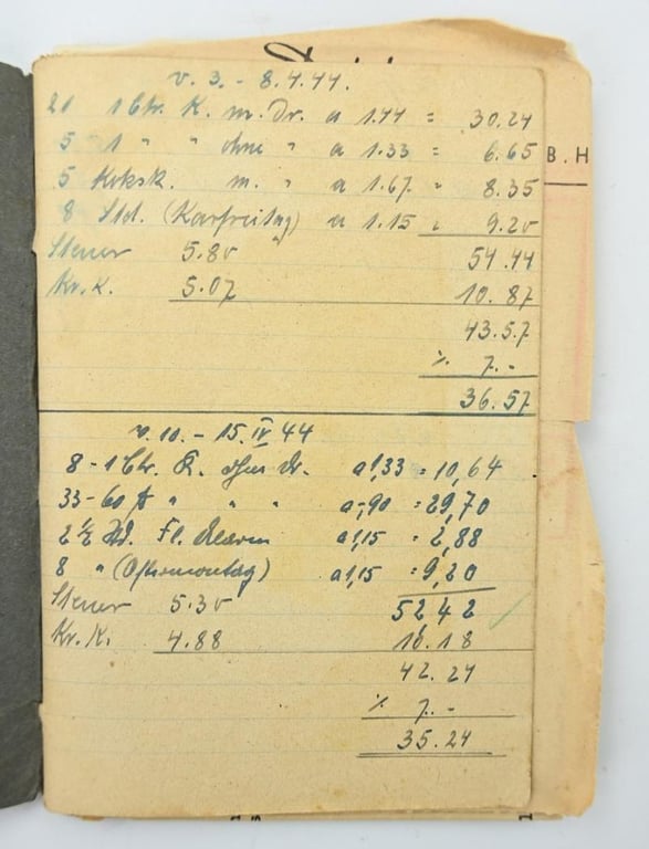 German Third Reich Paper Document set 'Stettin'