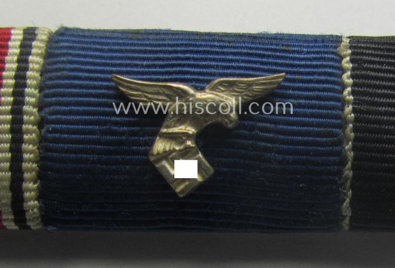 Three-pieced, WH (Luftwaffe) ribbon-bar (ie. 'Feld- o. Bandspange') showing resp. an Austrian 'Anschluss'-medal, a WH (LW) 'DA der 4. Kl. ' and a: Czech 'Anschluss'-medal