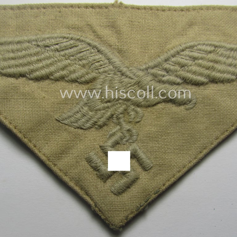 Truly used- and/or carefully shirt-removed, WH (Luftwaffe) 'tropical'-issued breasteagle as was intended for usage onto the tropical-shirts