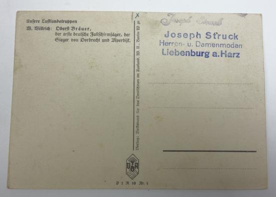German "Willrich" Type postcard "Oberst Brauer"