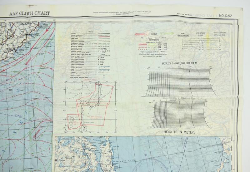 USAAF WW2 Escape Map 'Japan / East China Sea'