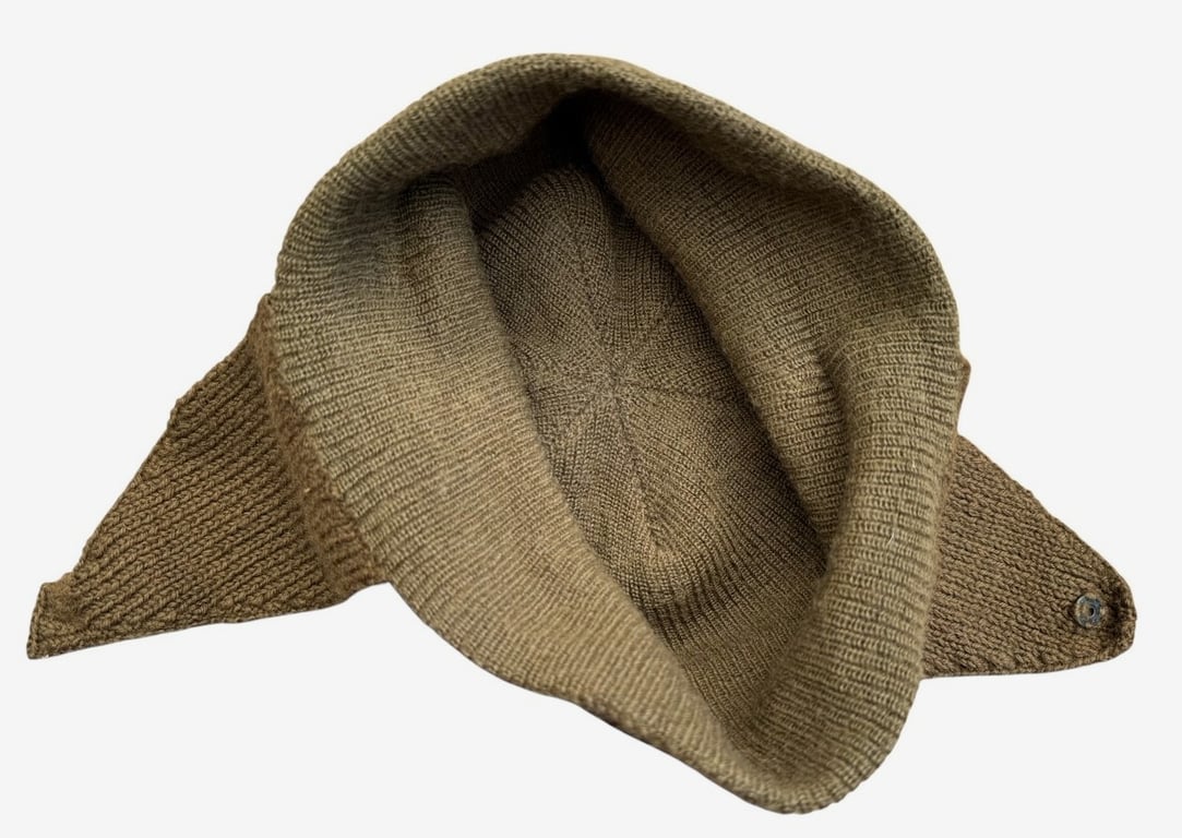 Original US WWII Army Wool Knit Winter Cap with Ear Flaps