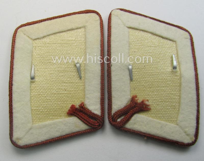 Fully matching pair of WH (Luftwaffe) light-brown-piped, EM- (ie. NCO-) type collar-patches (ie. 'Kragenspiegel') as was intended for usage by a member within one of the units of the: 'Hermann Göring-Division'