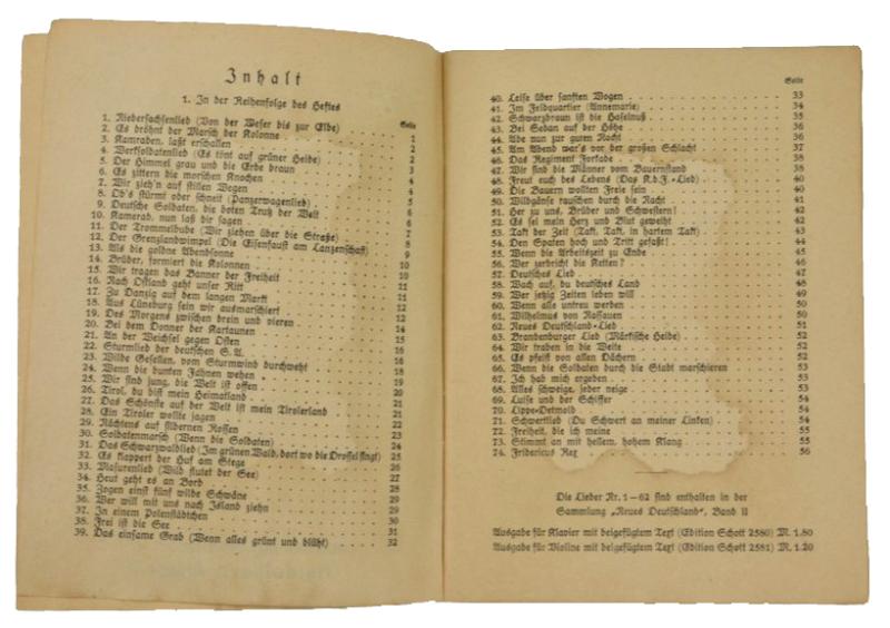 German Third Reich Song Book
