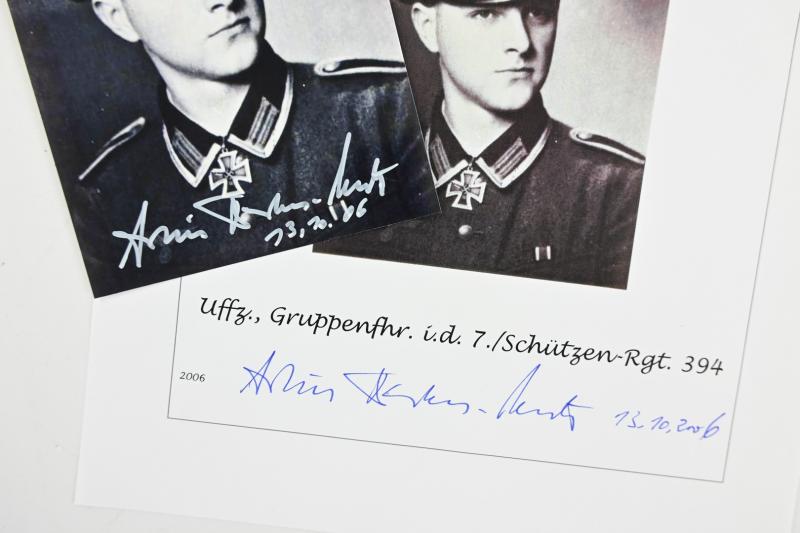 Signature of Wehrmacht Heer KC Recipient 'Arthur Becker Neetz'
