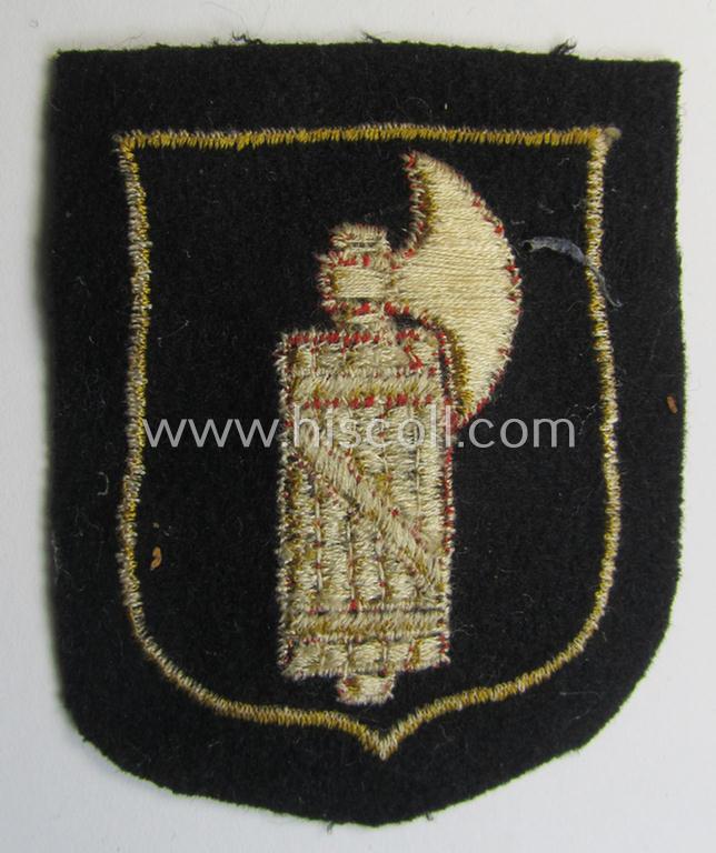 Waffen-SS 'volunteer'-arm-shield as was intended for usage by soldiers of the: '29. Waffen-Grenadier-Division der SS' (ie. 'italienische Nr. 1') and that comes in a 'virtually mint- ie. unissued', condition