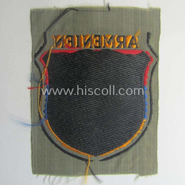 'BeVo'-type armshield entitled: 'Armenien' (being a 'virtually mint- ie. unissued' example as intended for a volunteer who served within the 'Deutsche Wehrmacht' ie. within the 'Armenisches Legion')