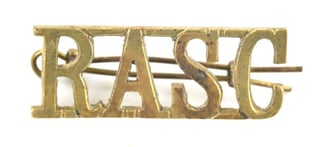 British WW2 RASC Brass Shoulder Title