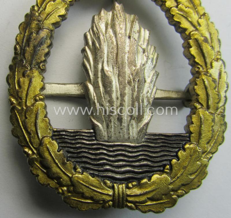 WH (Kriegsmarine) 'Kriegsabzeichen für Minensuch-, U-Boot-Jagd und Sicherungs-Verbände' (being a very detailed but non-marked example as produced by the 'Wilh. Deumer'-company)