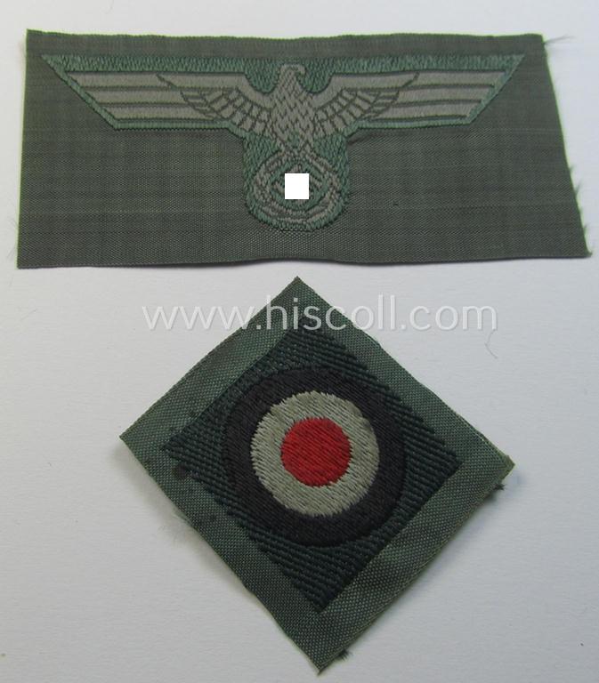 WH (Heeres) cap-eagle & cocarde-set (ie. 'Schiffchenmützen-Adler u. Kokarde für Manns. u. Uffz.')