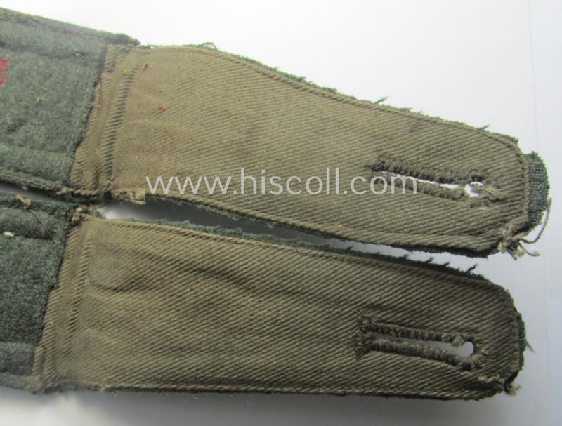 Pair of WH (Heeres), neatly 'cyphered' ('M36'- ie. 'M40'-pattern and pointed-style) NCO-type shoulderstraps: 'Uffz. des Panzerjäger-Abtlgs. 22'