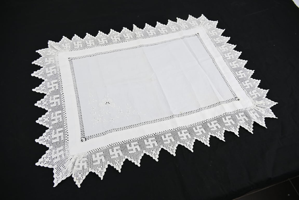 German Third Reich Period Swastika Table Cloth