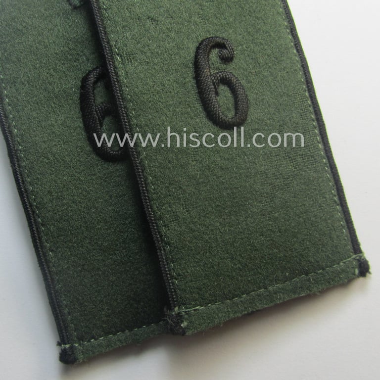 Attractive - and fully matching! - pair of early-period- (ie. 'Reichswehr'-era), WH (Heeres) 'cyphered', EM-type shoulderstraps, as executed in smooth-type wool as was intended for a: 'Soldat des Pionier-Btlns. 6'