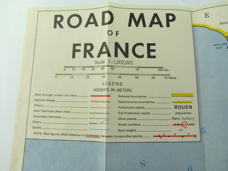 US WWII Roadmap of France 1944