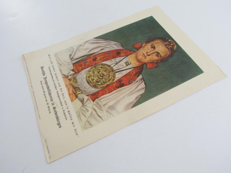 Third Reich Print Wolf Willrich Painting Deutsche Jungmadelfuhrerin