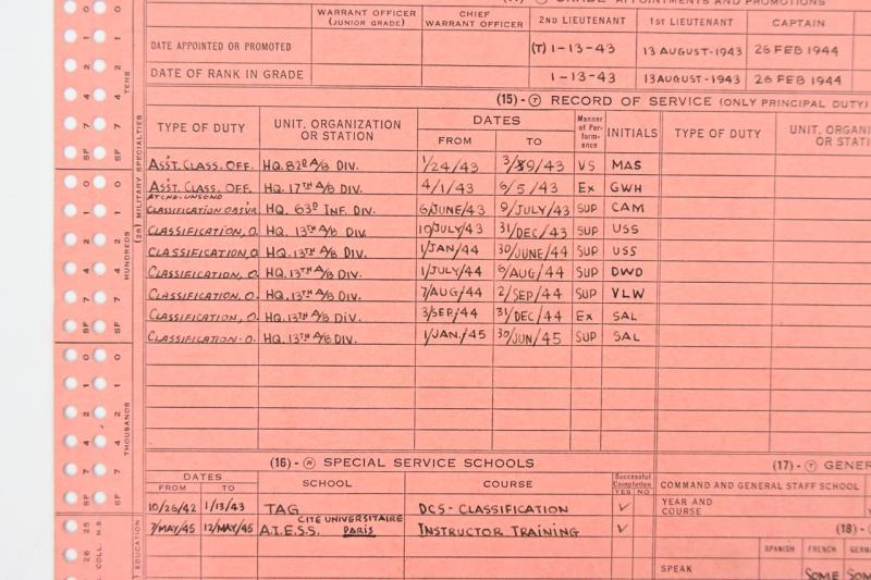 US WW2 13th/82nd Airborne Division Grouping 'Captain Bernard M. Goldman'