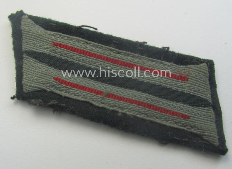 Fully matching pair of pre- (ie. early-war-) period WH (Heeres) 'M36' (ie. 'M40'-) type collar-patches (ie. 'Einheitskragenspiegel') as piped in bright-red-coloured branchcolour as intended for usage by a: 'Soldat der (Sturm-)Artillerie-Trpn....