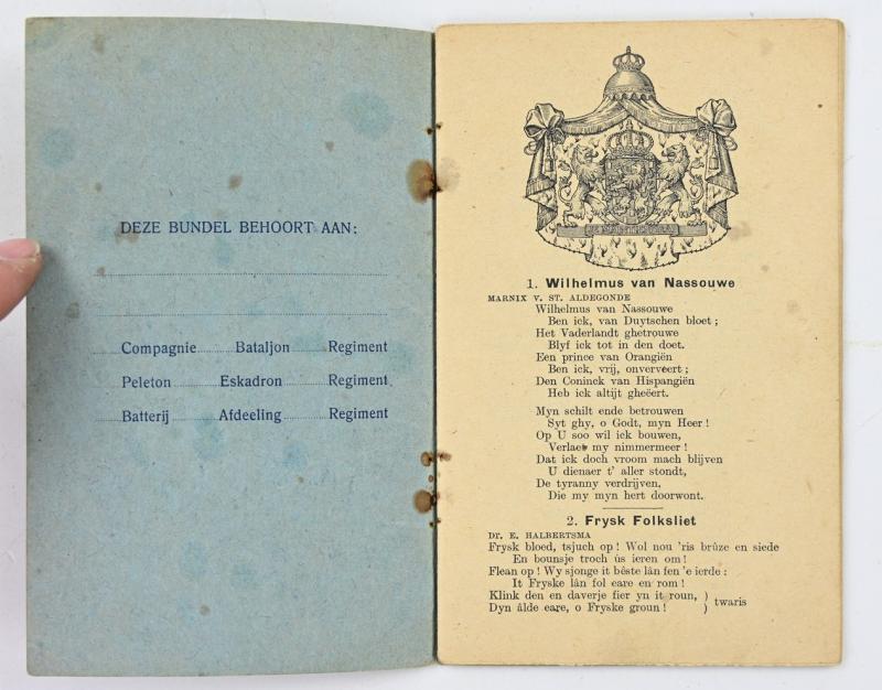 Dutch pre-WW2 Songbook 'Zangbundel voor het Nederlandsche Leger'