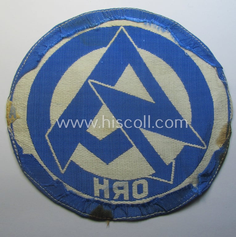 SA (ie. 'Sturmabteilungen'), 'BeVo'-woven sport-shirt insignia (of the third ie. final type) as was intended for an SA-member who served within the: 'SA-Gruppe Oberrhein' (ie. 'ORH')